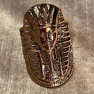Vintage Bronze King Tut Egyptian Ring size 7.5